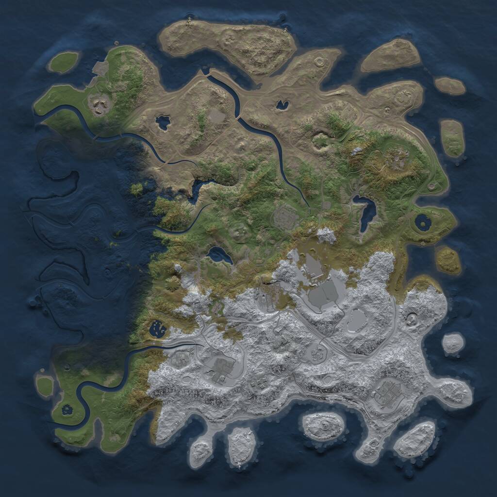 Rust Map: Procedural Map, Size: 4500, Seed: 25286548, 13 Monuments