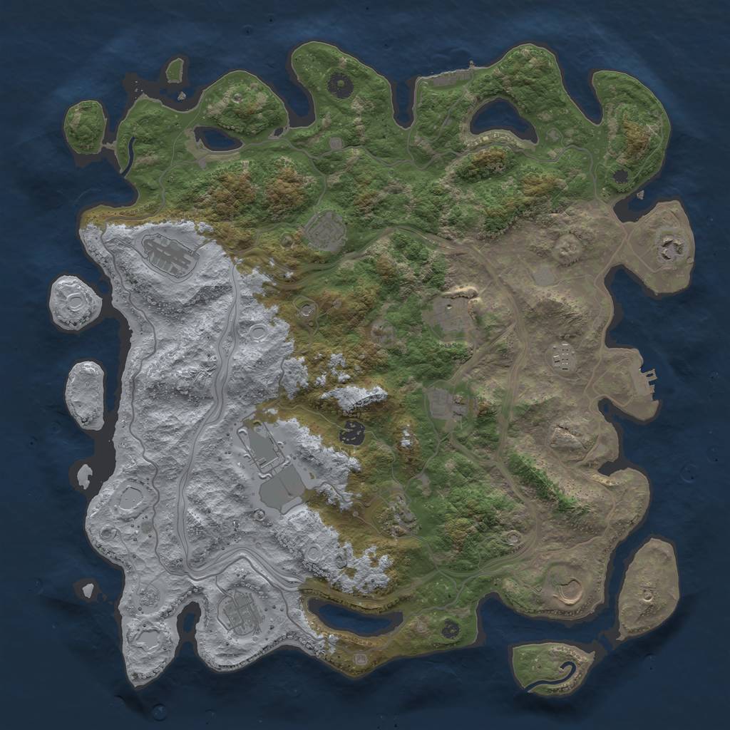 Rust Map: Procedural Map, Size: 4300, Seed: 20817864, 20 Monuments