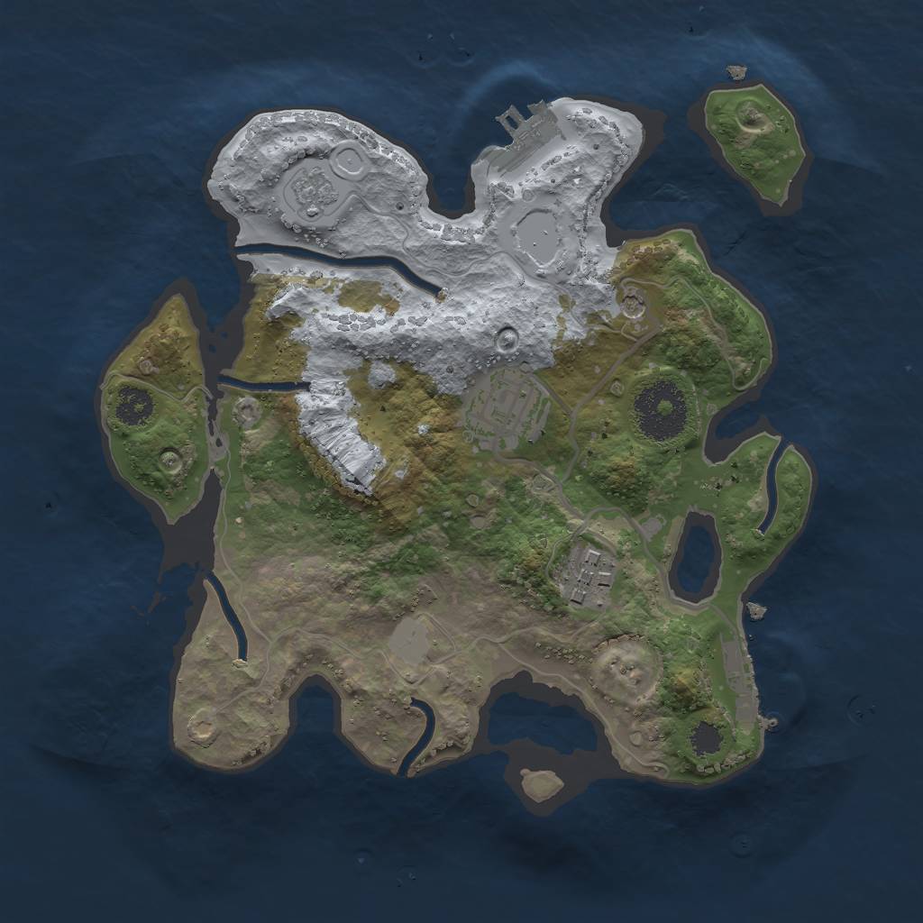 Rust Map: Procedural Map, Size: 2500, Seed: 644282466, 11 Monuments