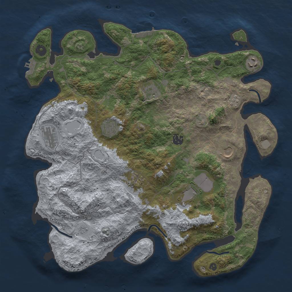 Rust Map: Procedural Map, Size: 4000, Seed: 2165898, 16 Monuments