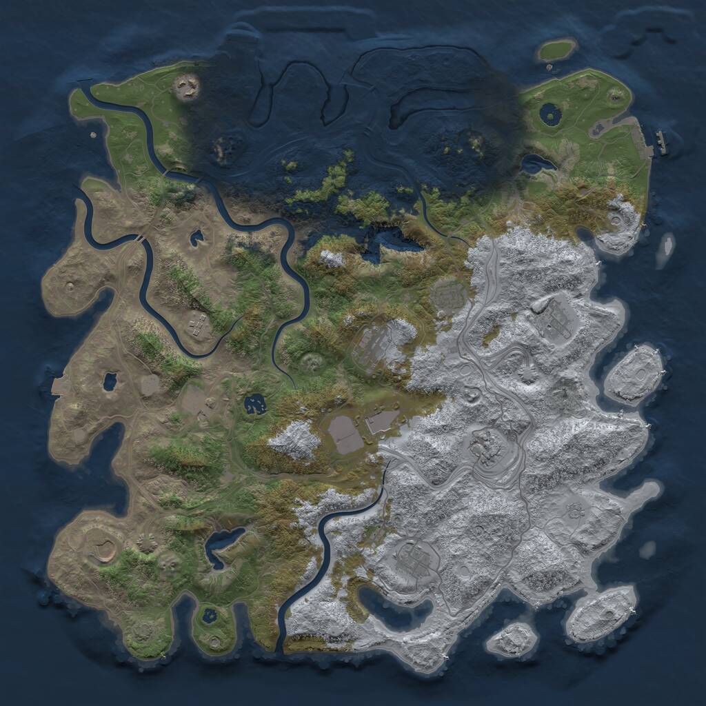 Rust Map: Procedural Map, Size: 4800, Seed: 332029511, 17 Monuments