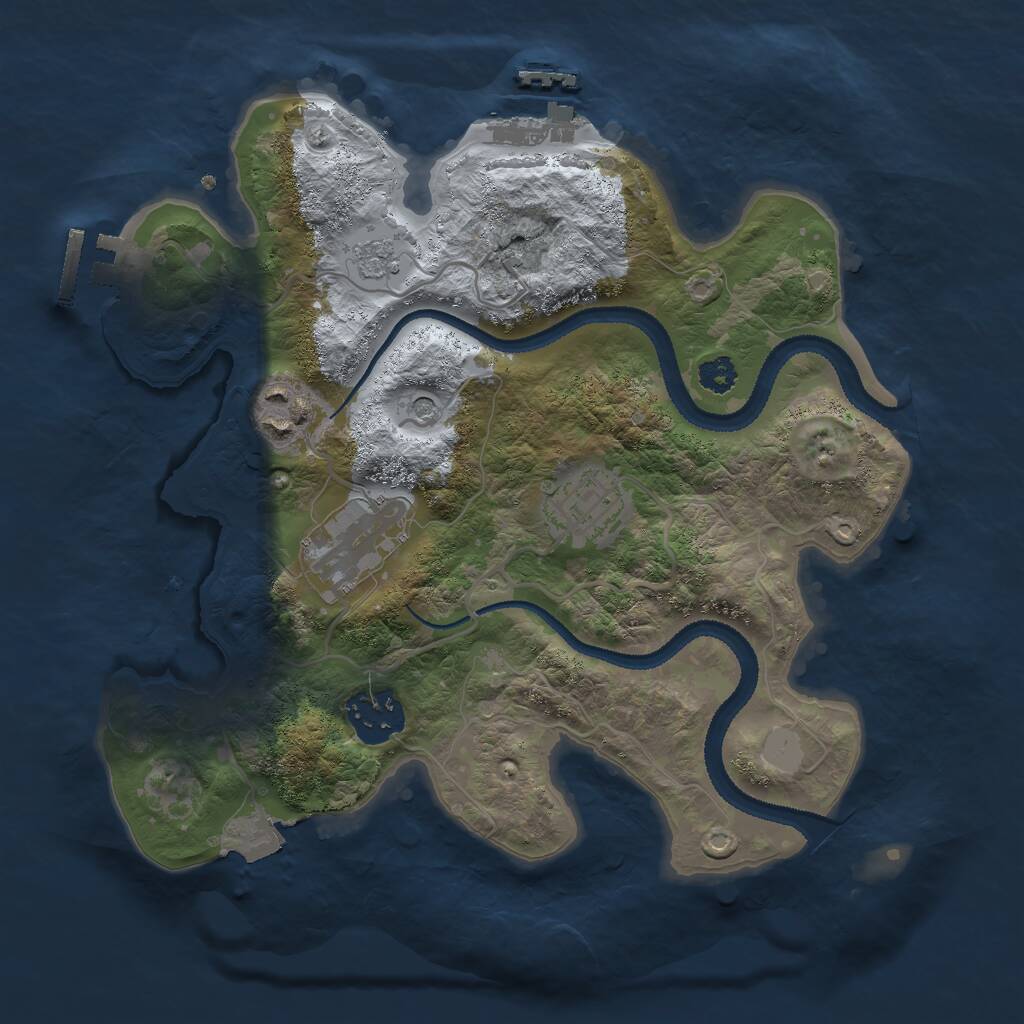 Rust Map: Procedural Map, Size: 2750, Seed: 793197, 9 Monuments