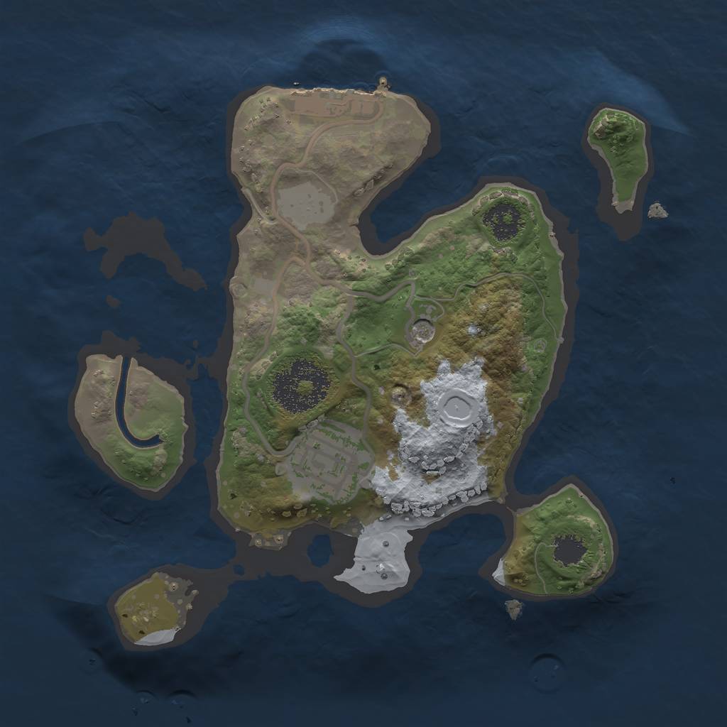 Rust Map: Procedural Map, Size: 2000, Seed: 707101310, 8 Monuments