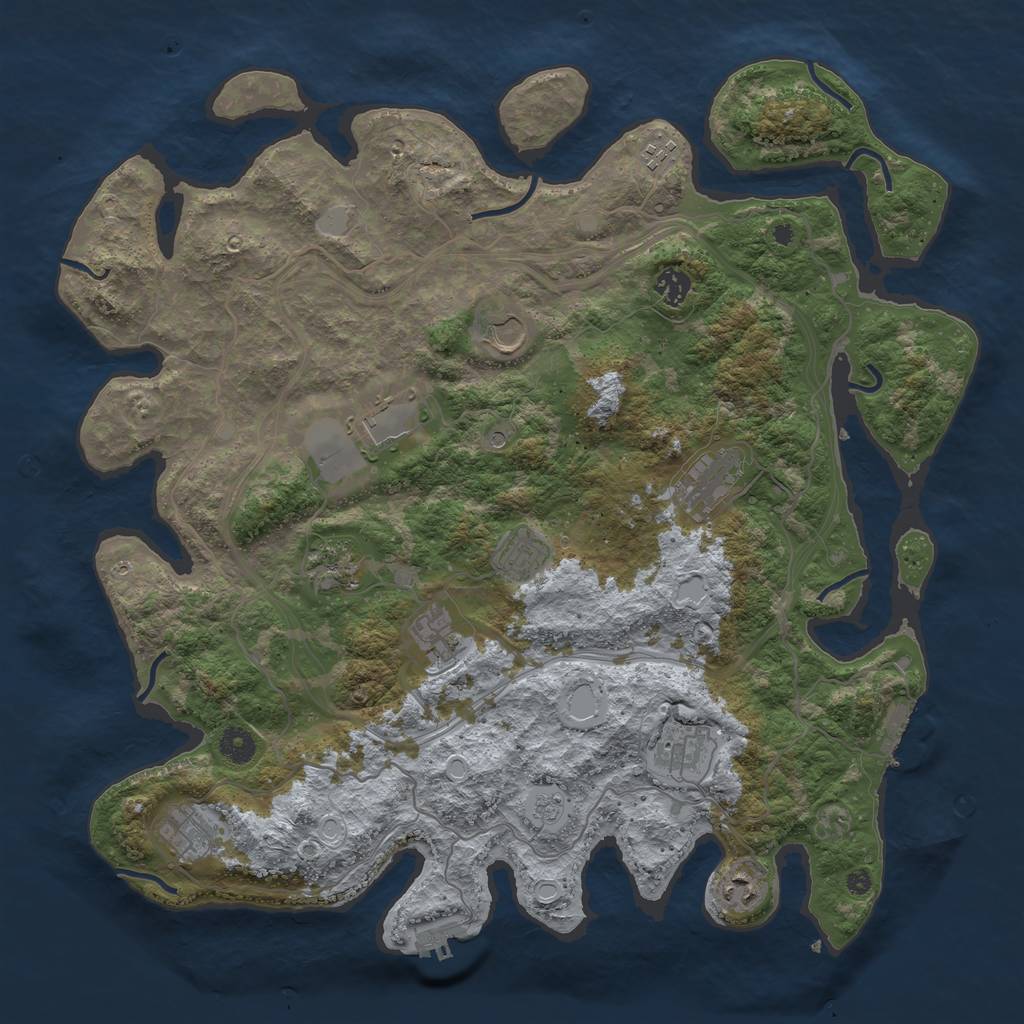 Rust Map: Procedural Map, Size: 4260, Seed: 8500, 20 Monuments