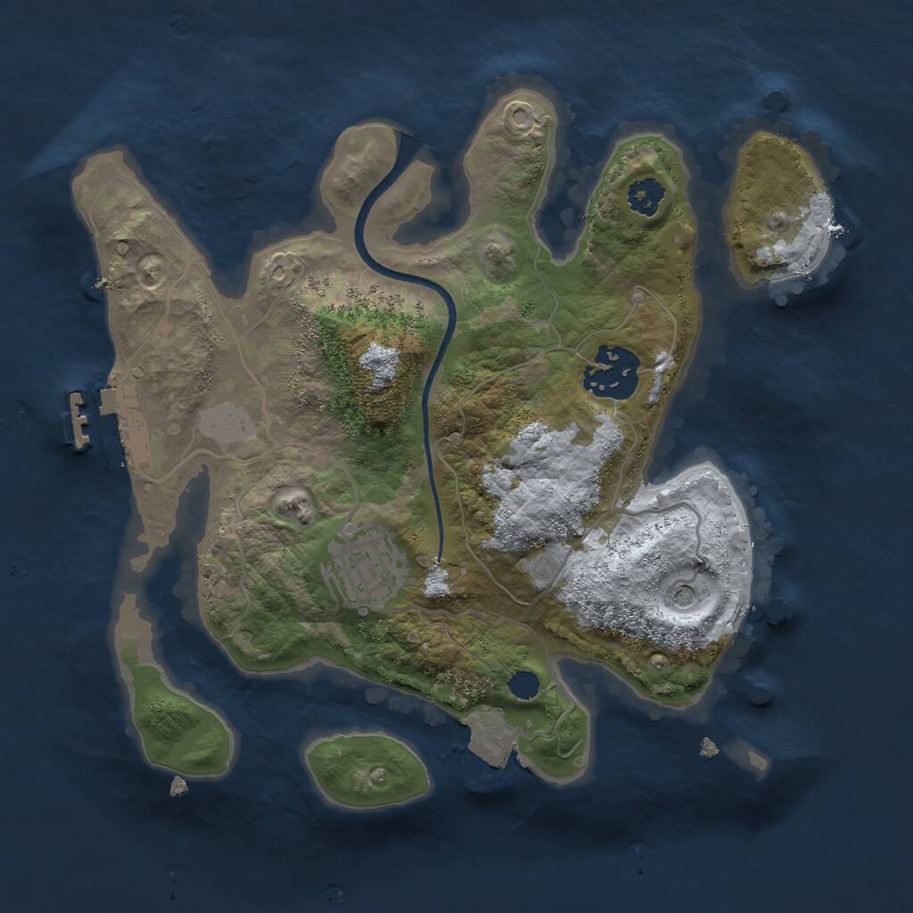 Rust Map: Procedural Map, Size: 2500, Seed: 789, 5 Monuments