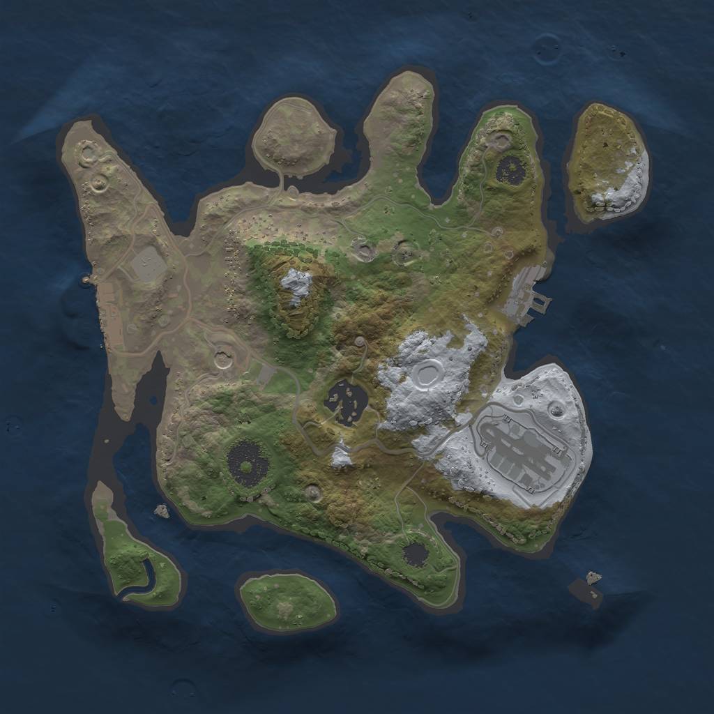 Rust Map: Procedural Map, Size: 2500, Seed: 789, 10 Monuments