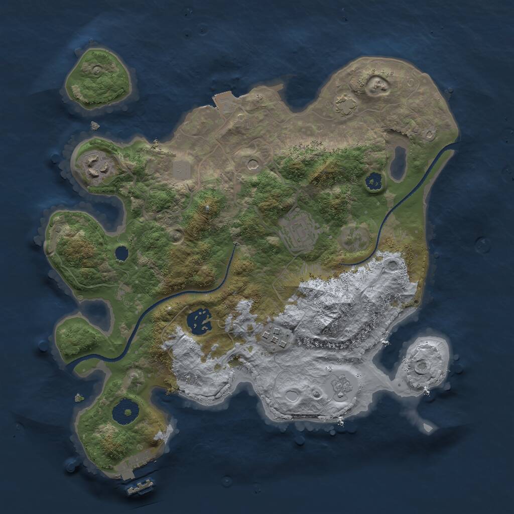 Rust Map: Procedural Map, Size: 3000, Seed: 361227, 9 Monuments
