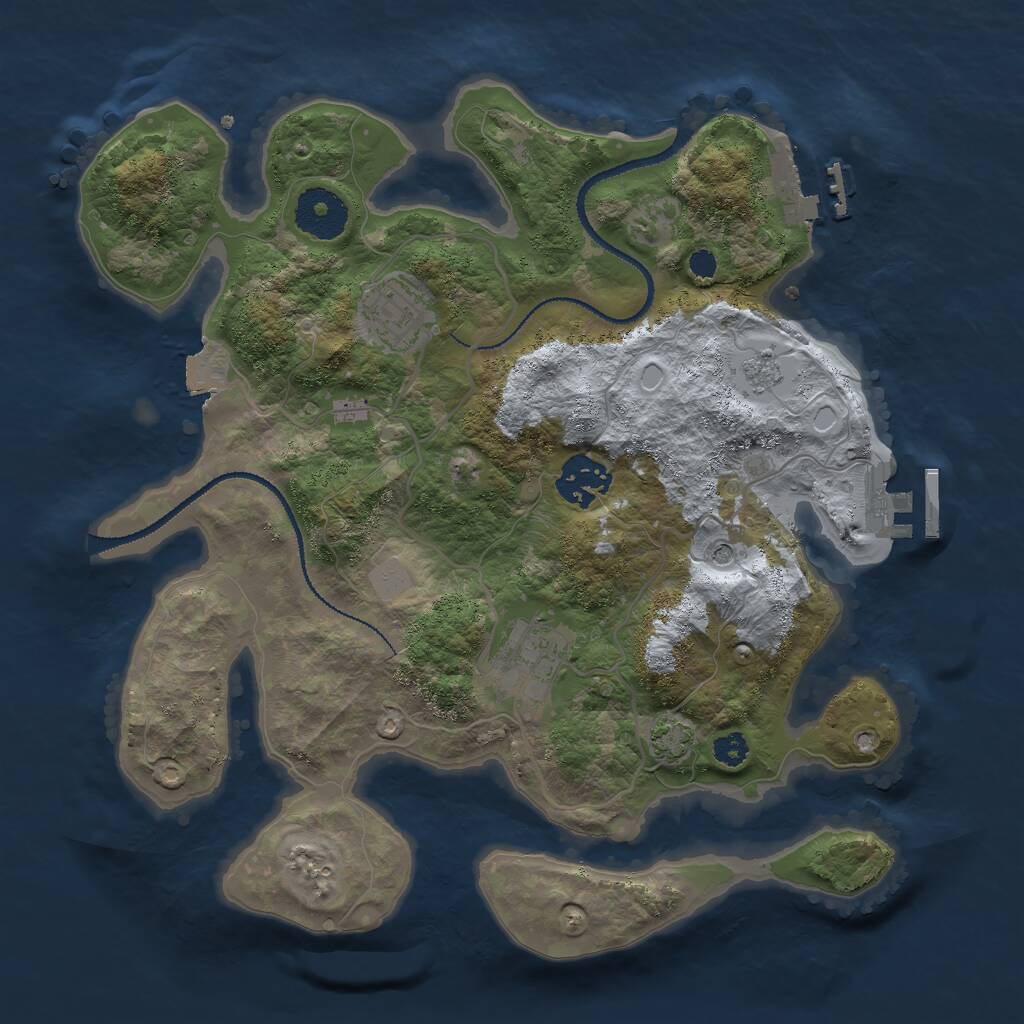 Rust Map: Procedural Map, Size: 3000, Seed: 982022201, 9 Monuments