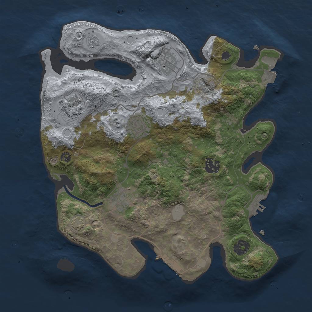 Rust Map: Procedural Map, Size: 3000, Seed: 278838967, 12 Monuments