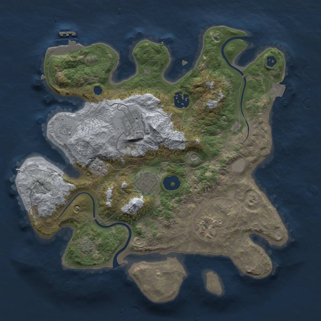 Rust Map: Procedural Map, Size: 3000, Seed: 123456786, 10 Monuments