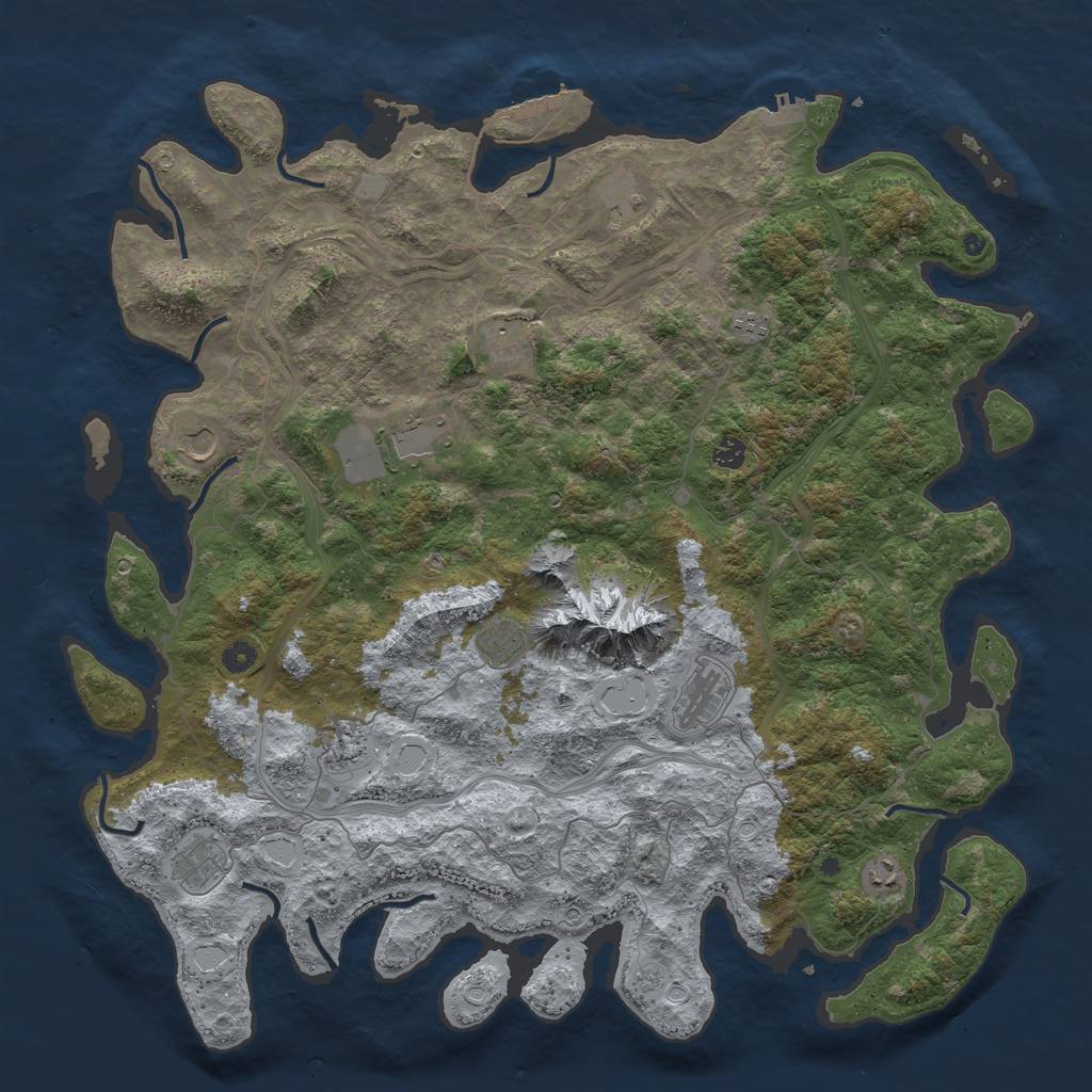 Rust Map: Procedural Map, Size: 5000, Seed: 9487, 20 Monuments