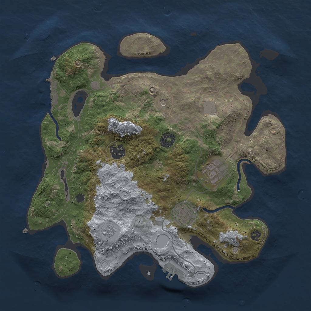 Rust Map: Procedural Map, Size: 3000, Seed: 1617673224, 12 Monuments