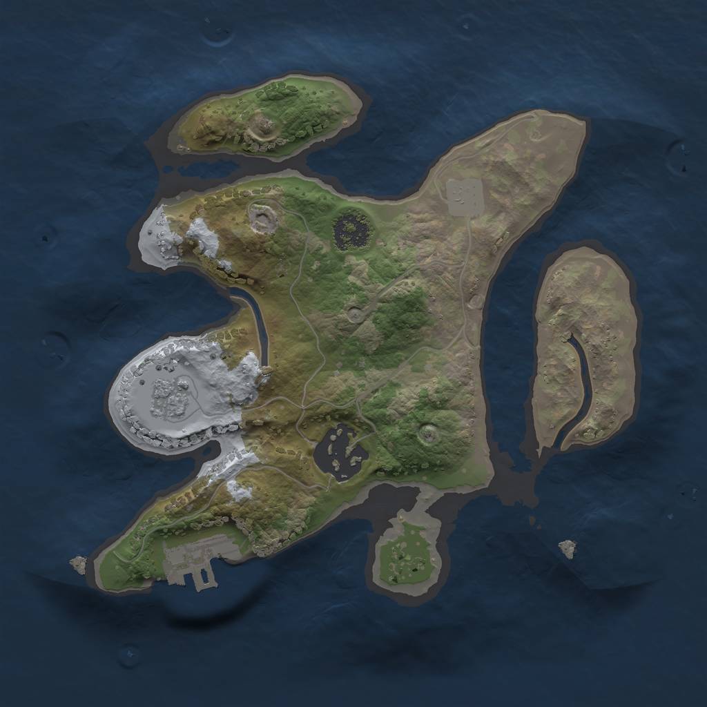 Rust Map: Procedural Map, Size: 2000, Seed: 1874020282, 8 Monuments