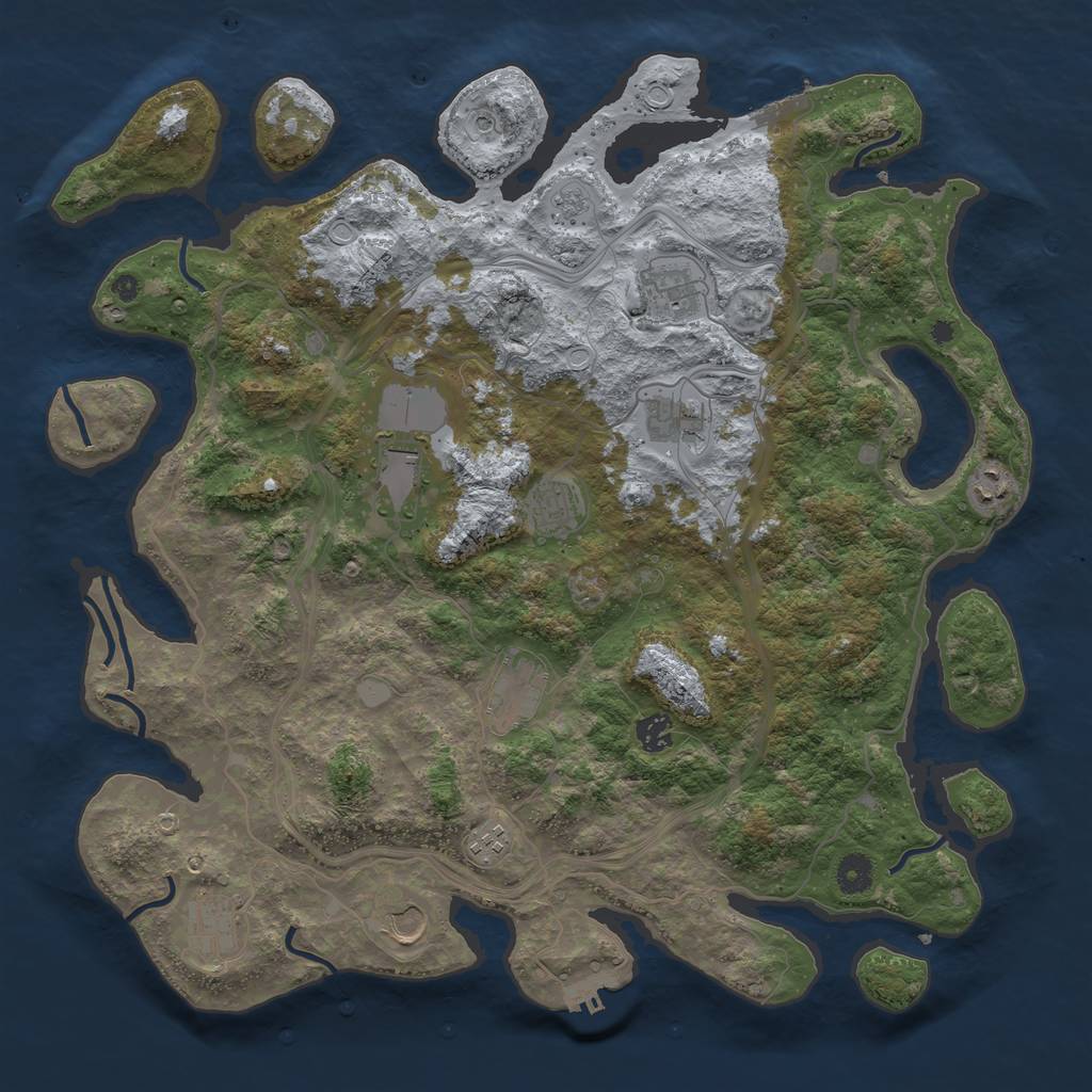 Rust Map: Procedural Map, Size: 4250, Seed: 85392716, 19 Monuments