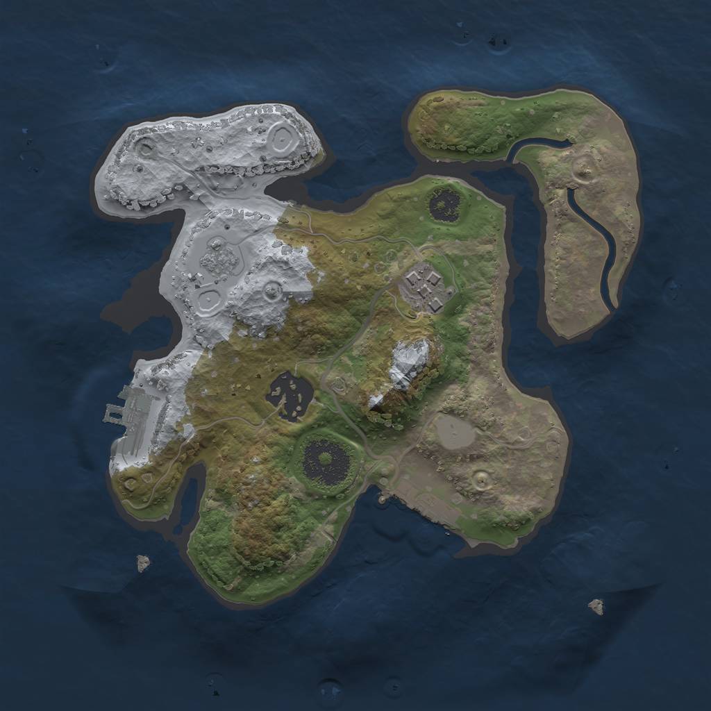 Rust Map: Procedural Map, Size: 2300, Seed: 8, 10 Monuments