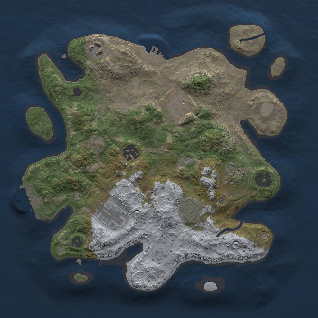 Rust Map: Procedural Map, Size: 3000, Seed: 20888, 15 Monuments