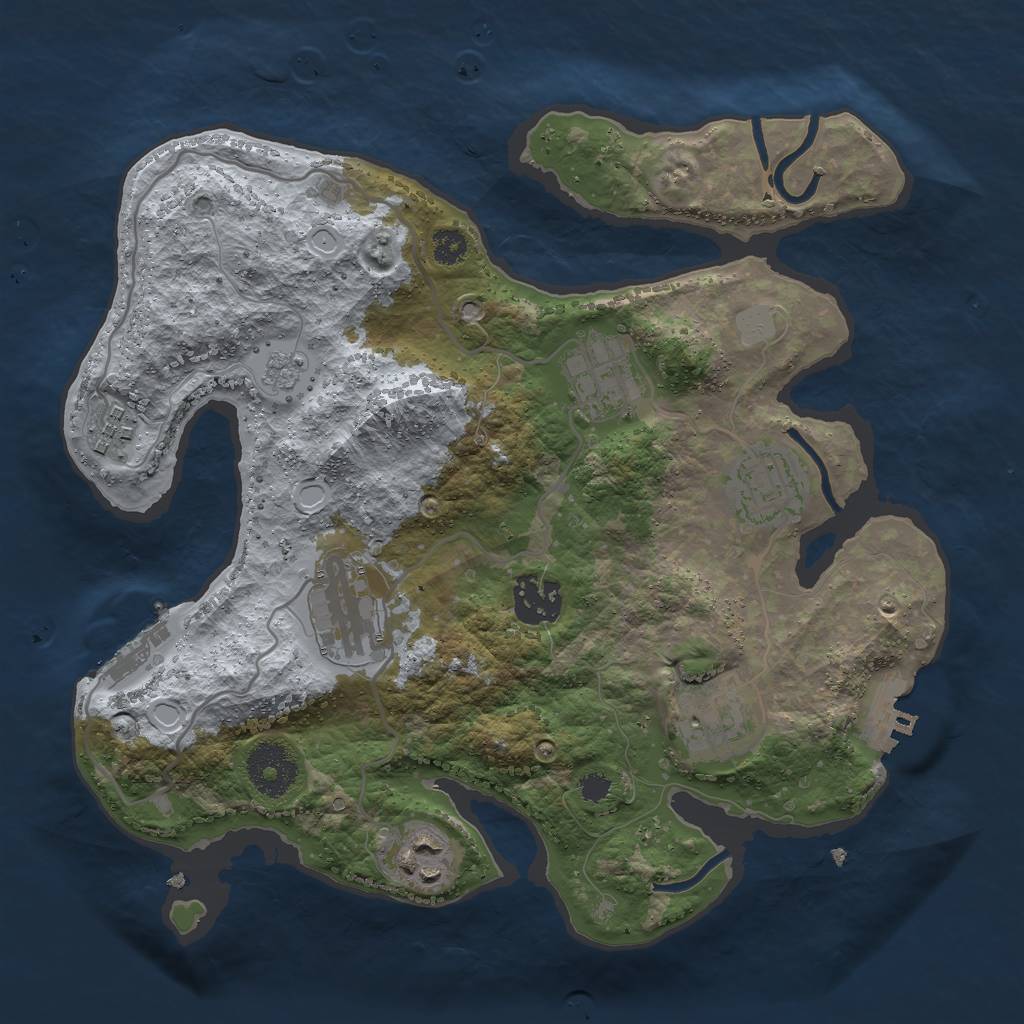 Rust Map: Procedural Map, Size: 3000, Seed: 1976407153, 15 Monuments
