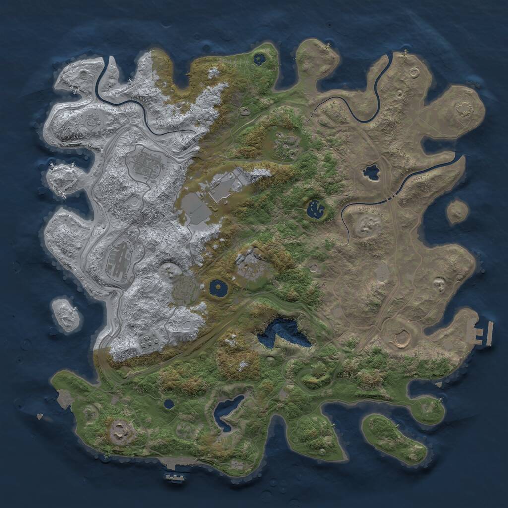 Rust Map: Procedural Map, Size: 4250, Seed: 293424189, 16 Monuments