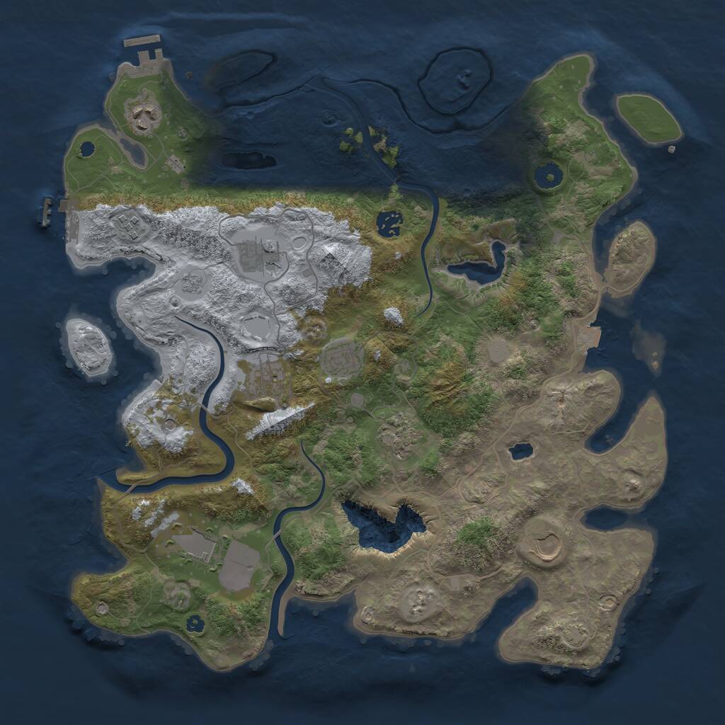 Rust Map: Procedural Map, Size: 4000, Seed: 753203455, 15 Monuments