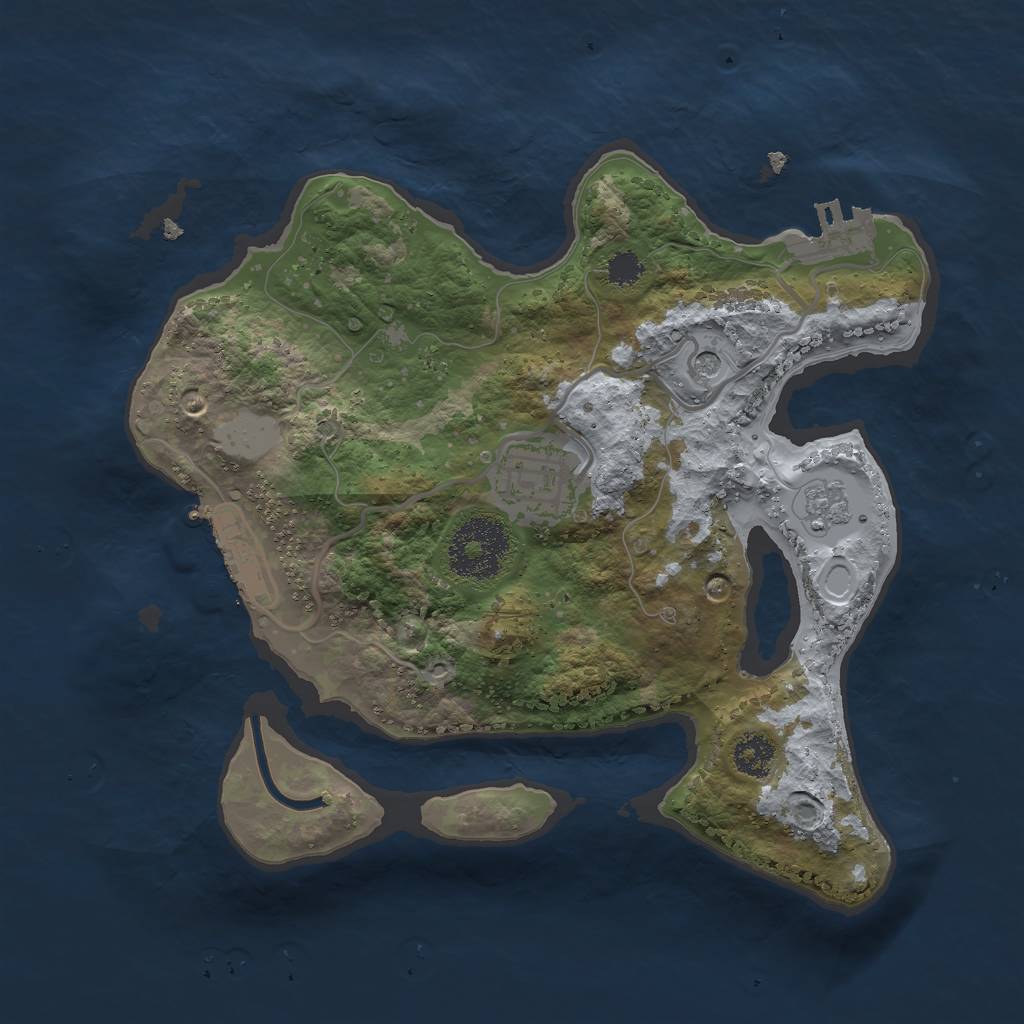 Rust Map: Procedural Map, Size: 2500, Seed: 756389491, 10 Monuments