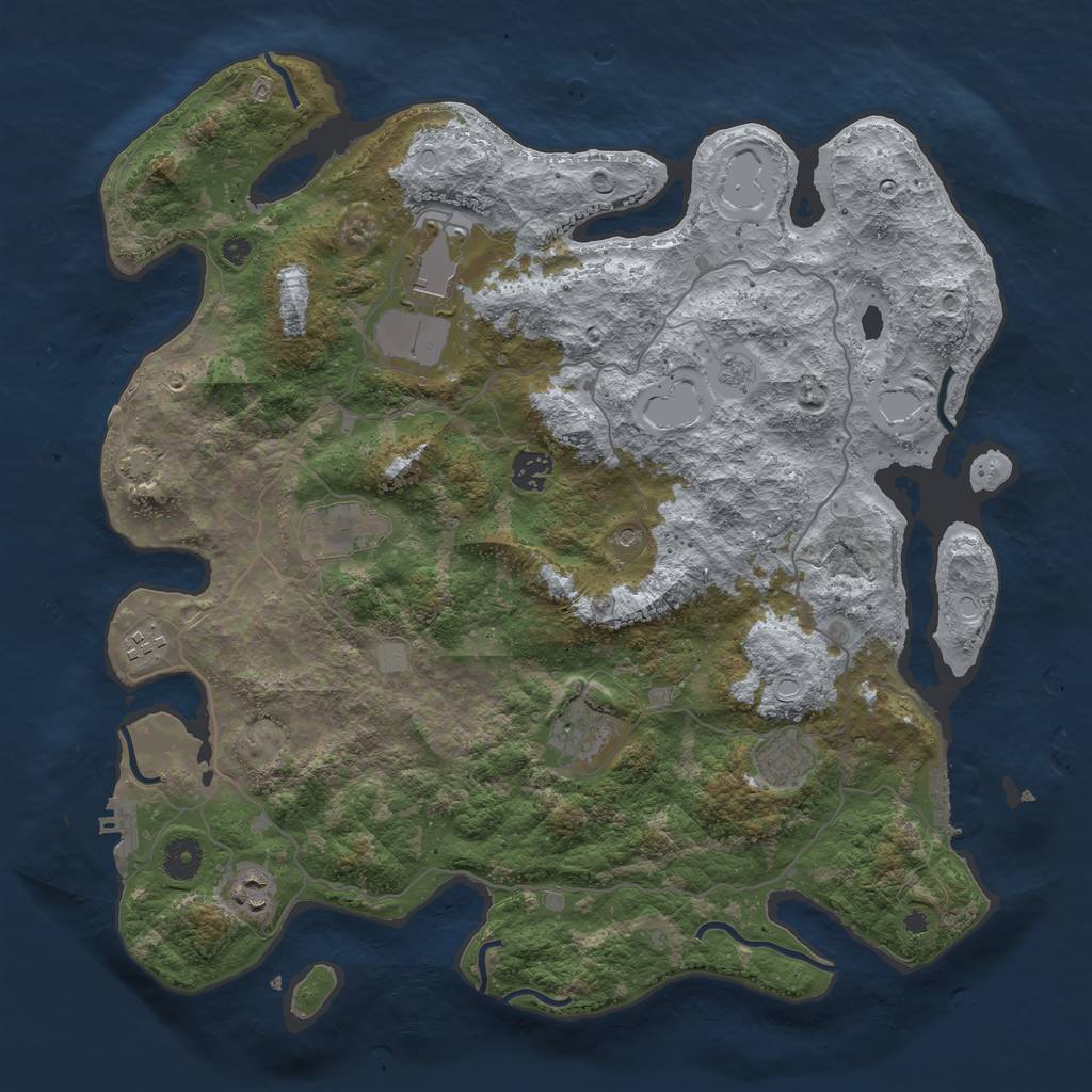 Rust Map: Procedural Map, Size: 4000, Seed: 76350414, 15 Monuments