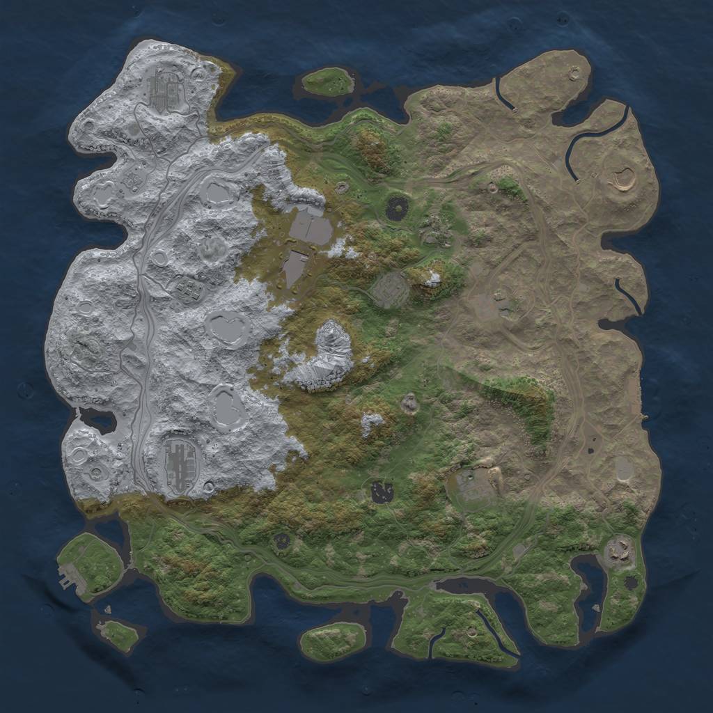 Rust Map: Procedural Map, Size: 4500, Seed: 31726, 20 Monuments