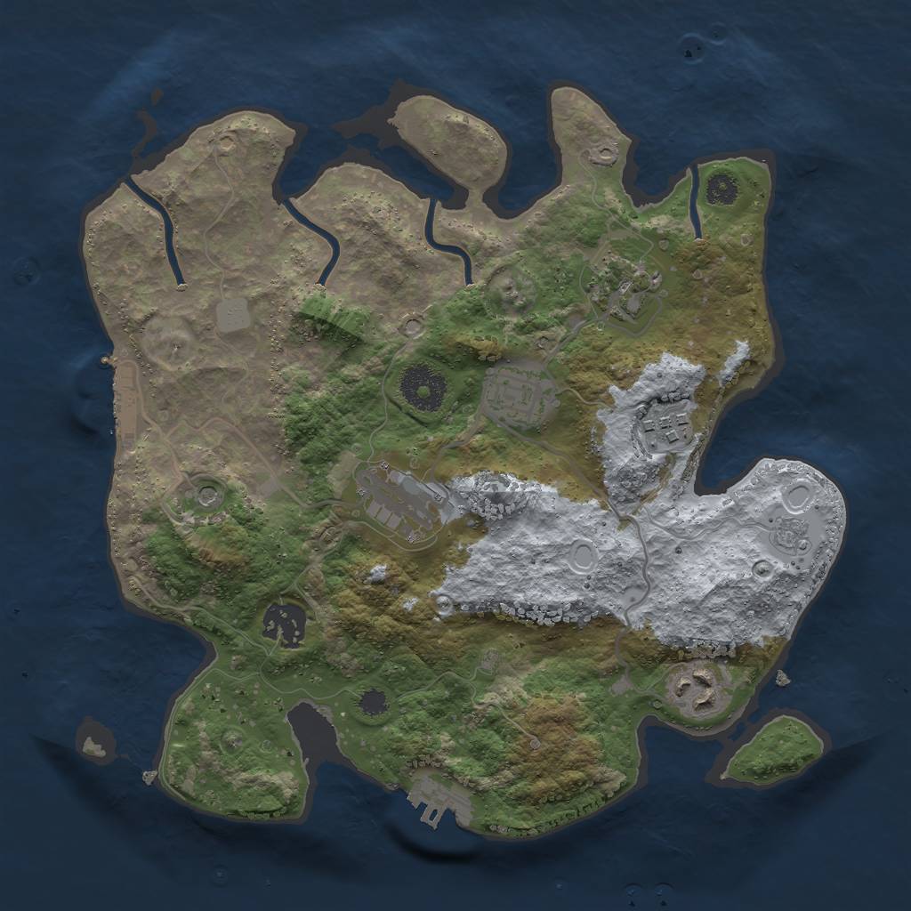 Rust Map: Procedural Map, Size: 3000, Seed: 1322532866, 15 Monuments