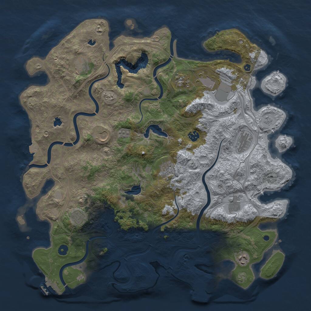 Rust Map: Procedural Map, Size: 4500, Seed: 75037606, 17 Monuments