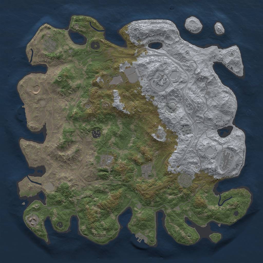 Rust Map: Procedural Map, Size: 4350, Seed: 1958317188, 20 Monuments