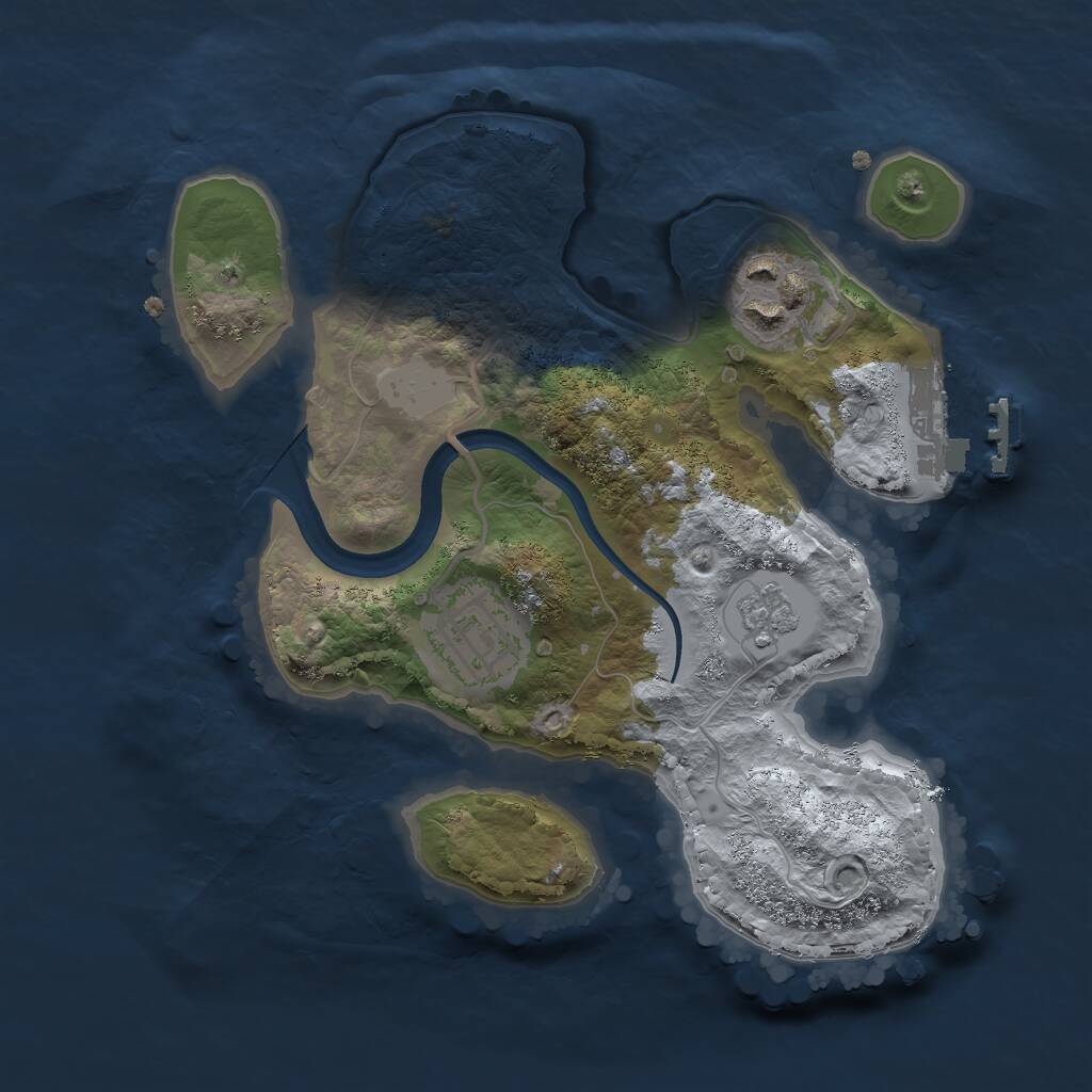 Rust Map: Procedural Map, Size: 2222, Seed: 1698086932, 5 Monuments