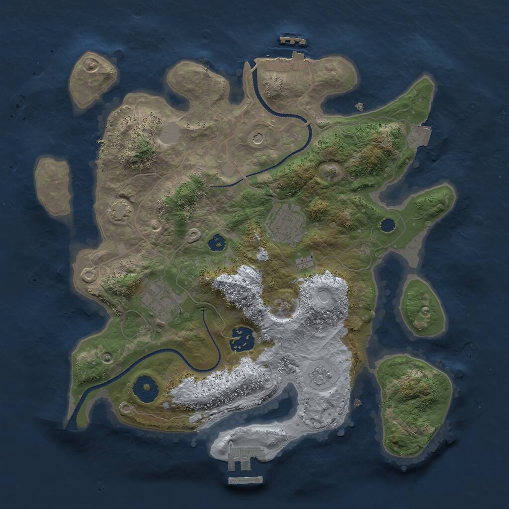 Rust Map: Procedural Map, Size: 3000, Seed: 9305003, 9 Monuments