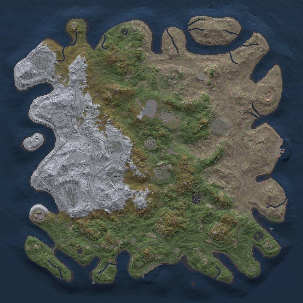 Rust Map: Procedural Map, Size: 4500, Seed: 1647943803, 20 Monuments