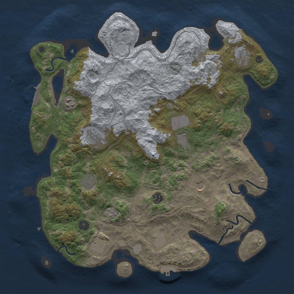 Rust Map: Procedural Map, Size: 4250, Seed: 661867899, 19 Monuments