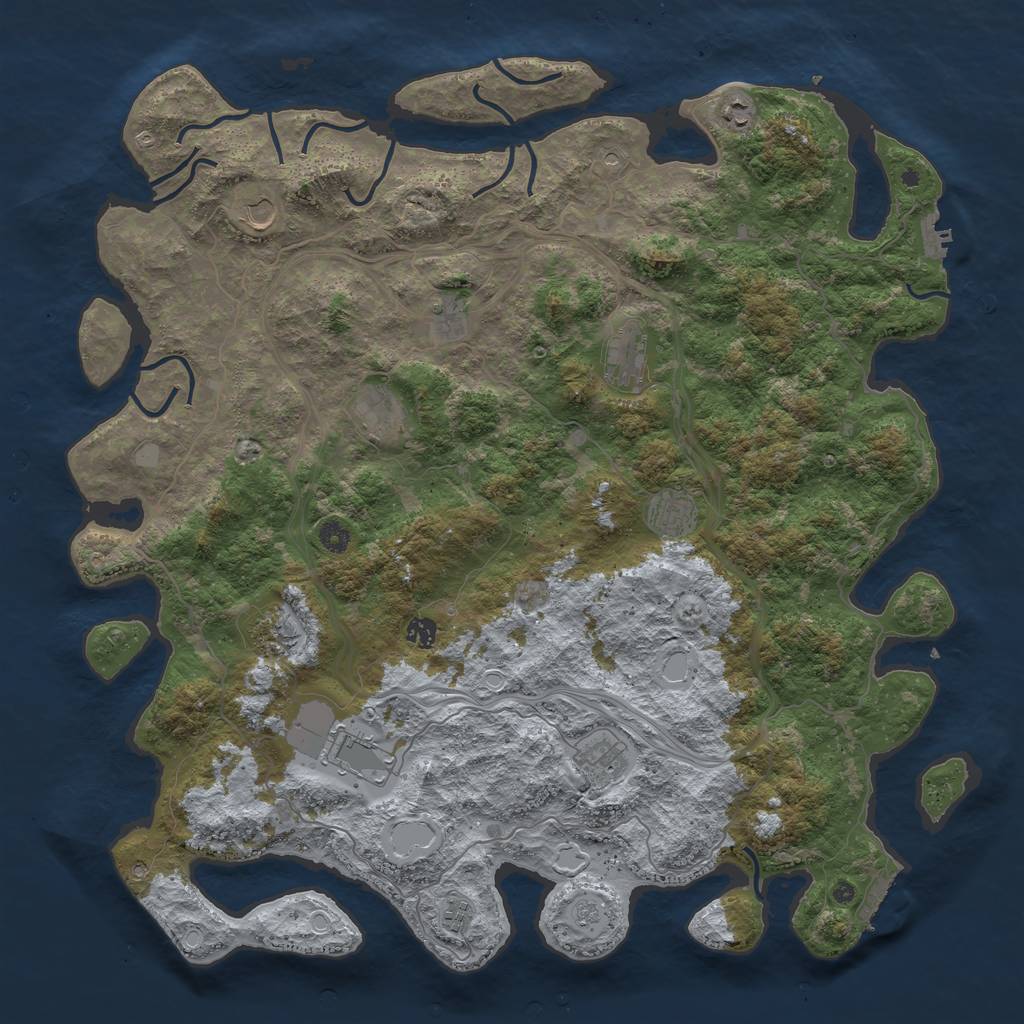 Rust Map: Procedural Map, Size: 4900, Seed: 90040, 20 Monuments