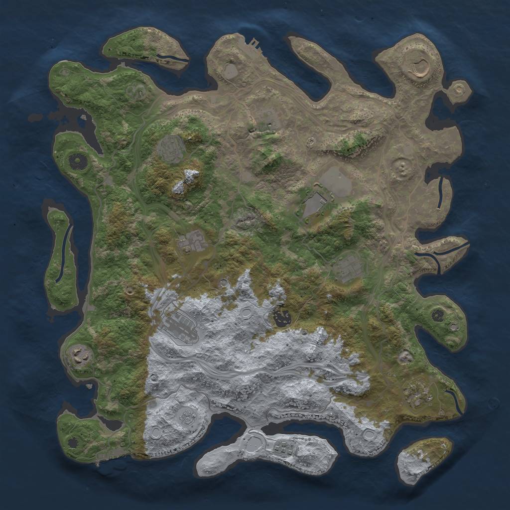 Rust Map: Procedural Map, Size: 4250, Seed: 111850517, 20 Monuments