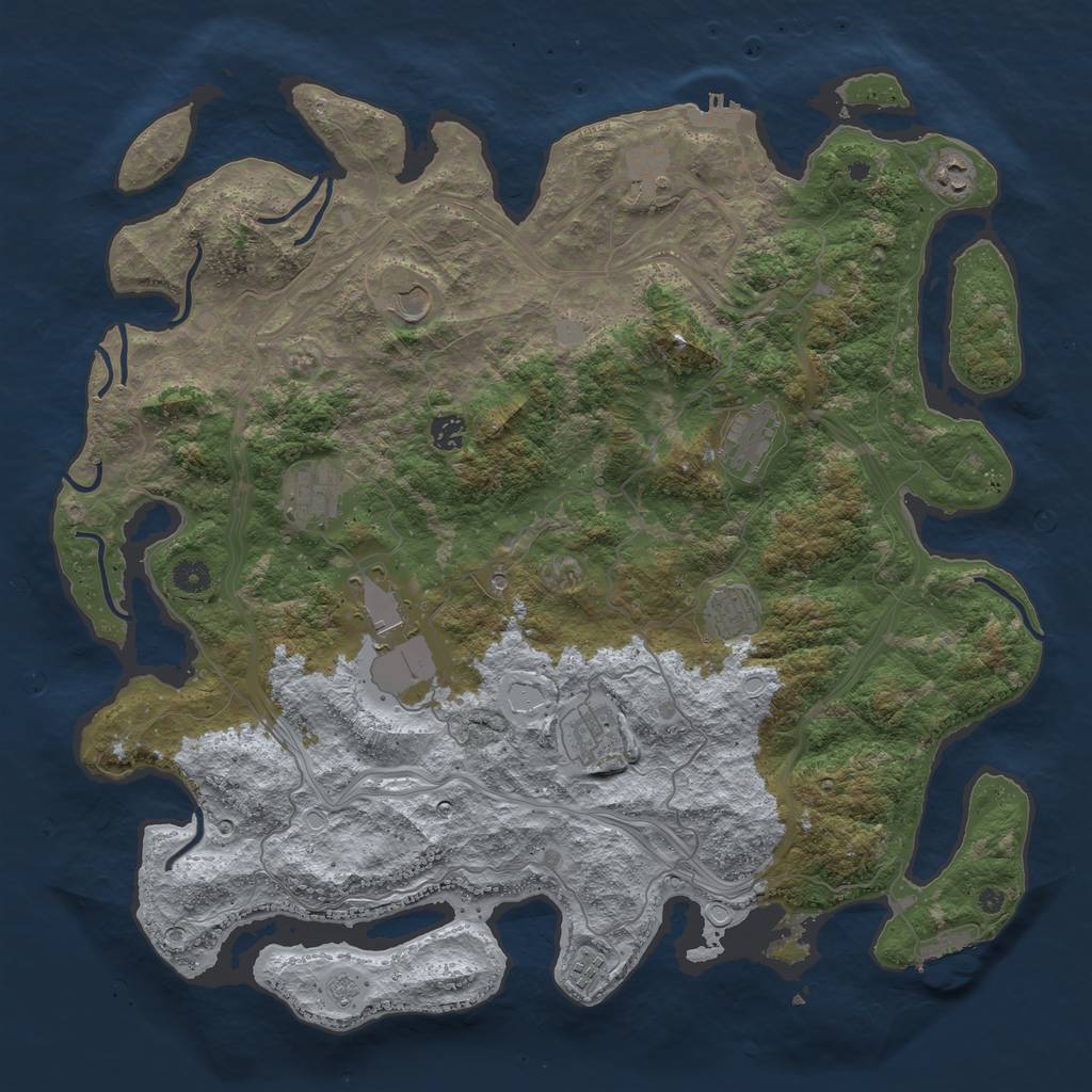 Rust Map: Procedural Map, Size: 4500, Seed: 19283746, 19 Monuments