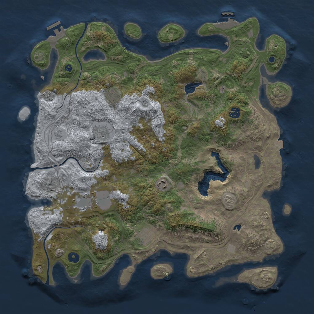 Rust Map: Procedural Map, Size: 4250, Seed: 525440343, 13 Monuments