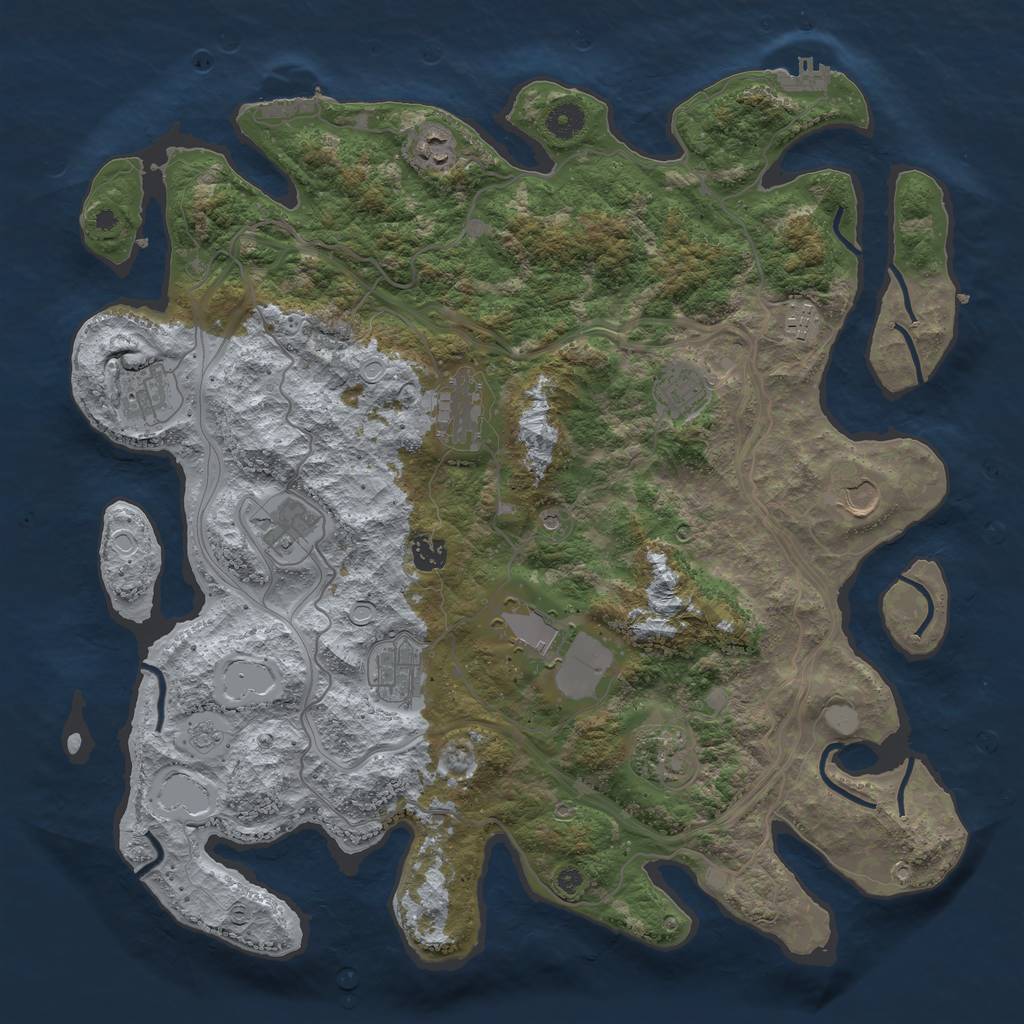 Rust Map: Procedural Map, Size: 4250, Seed: 19762308, 18 Monuments