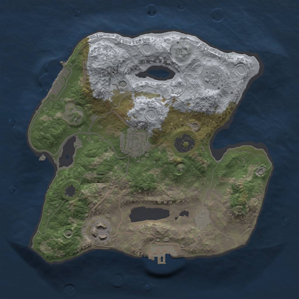 Rust Map: Procedural Map, Size: 2300, Seed: 2443433, 9 Monuments