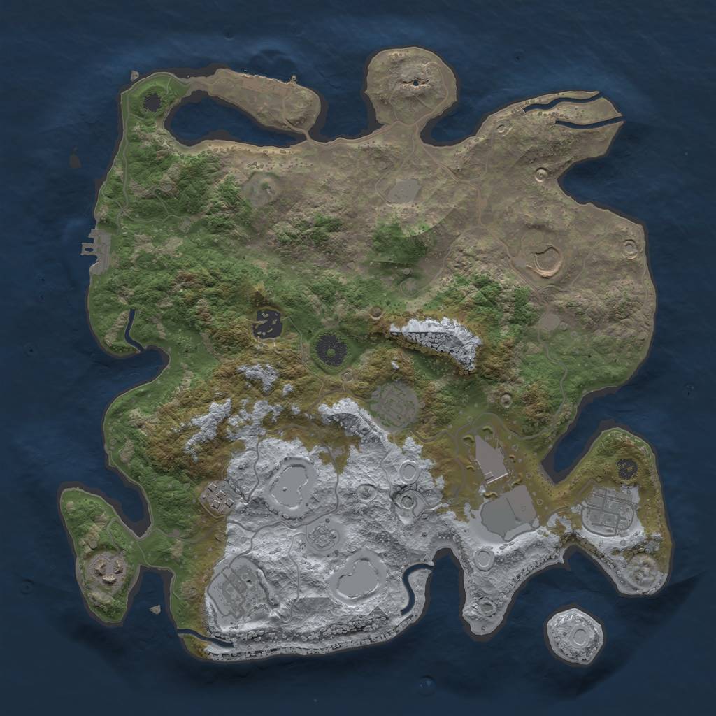 Rust Map: Procedural Map, Size: 3500, Seed: 1818194016, 15 Monuments