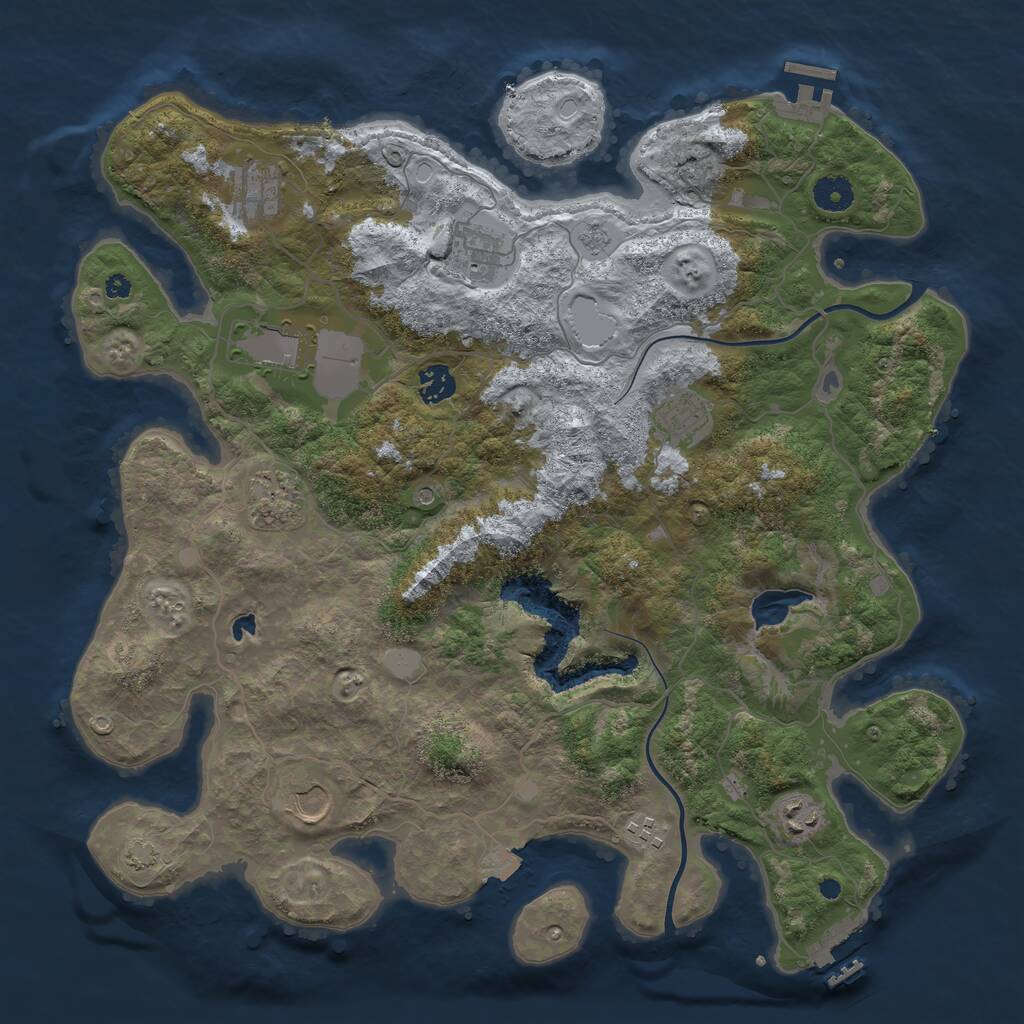 Rust Map: Procedural Map, Size: 4000, Seed: 1389390889, 15 Monuments