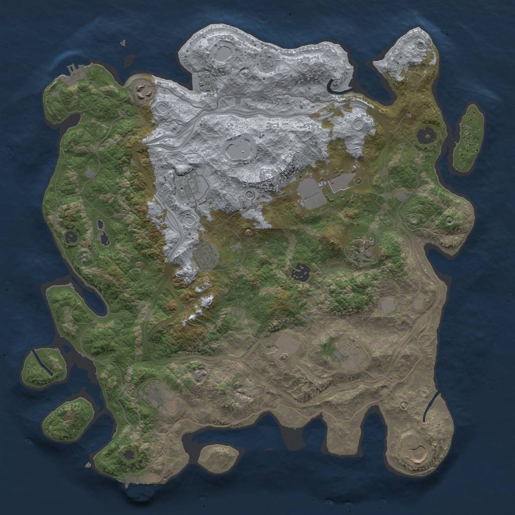 Rust Map: Procedural Map, Size: 4250, Seed: 1800144862, 18 Monuments