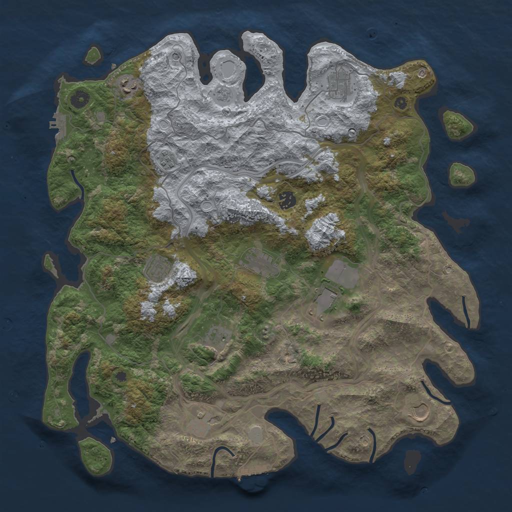 Rust Map: Procedural Map, Size: 4250, Seed: 826586, 19 Monuments