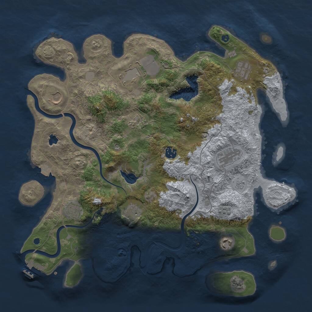Rust Map: Procedural Map, Size: 4000, Seed: 762177, 15 Monuments