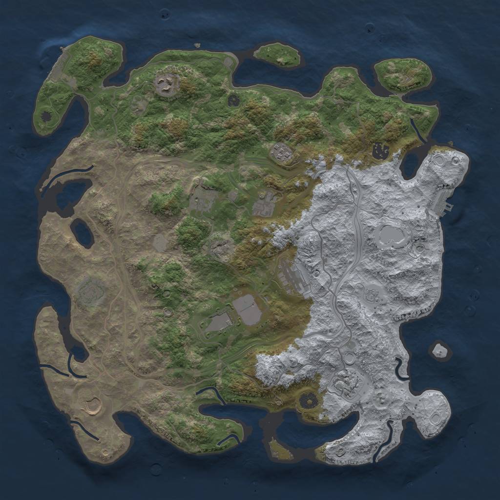 Rust Map: Procedural Map, Size: 4250, Seed: 519015, 19 Monuments