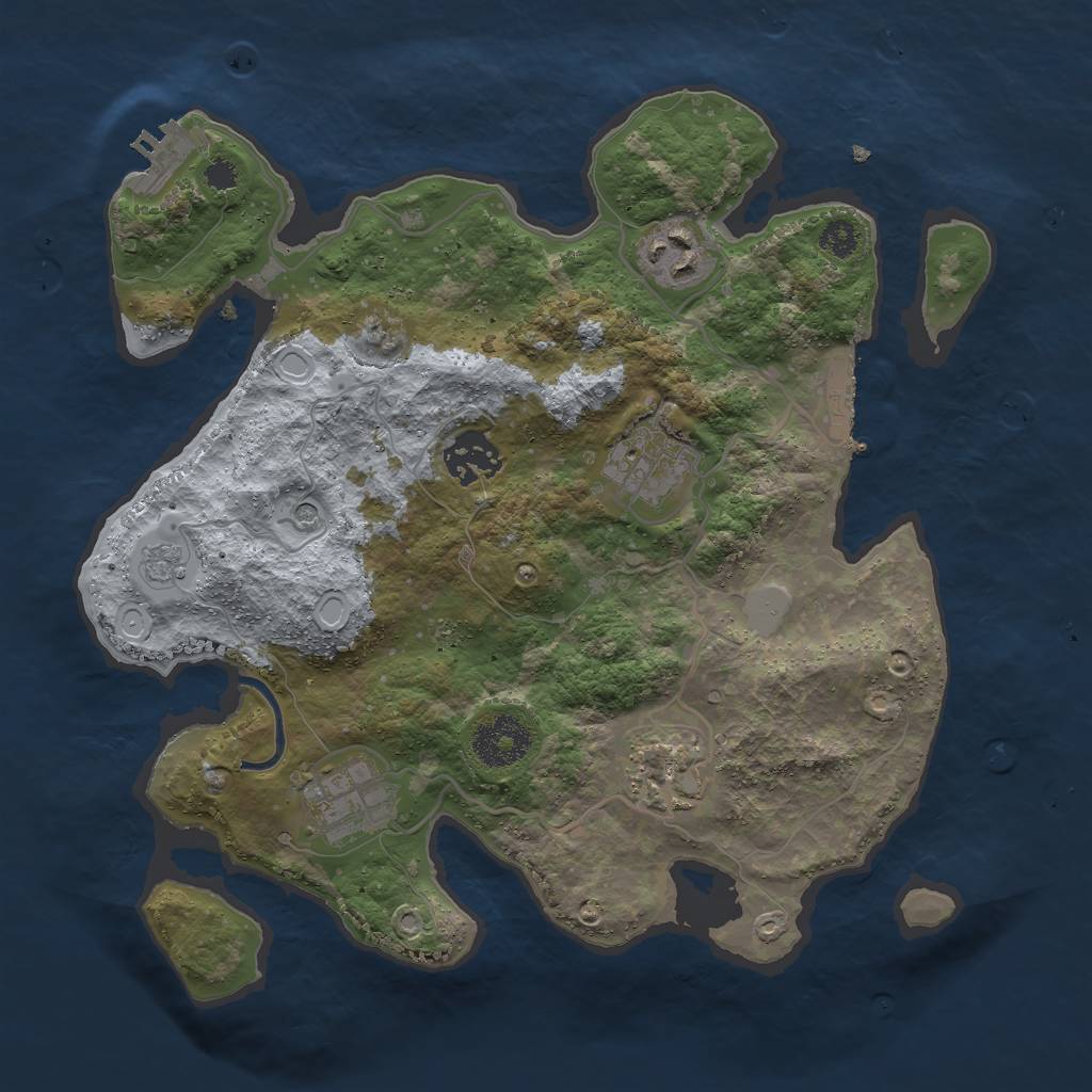 Rust Map: Procedural Map, Size: 3000, Seed: 141885649, 14 Monuments