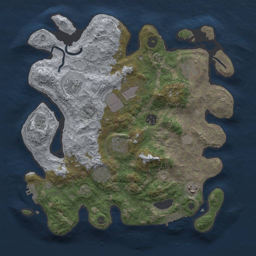 Rust Map: Procedural Map, Size: 3500, Seed: 20220810, 17 Monuments