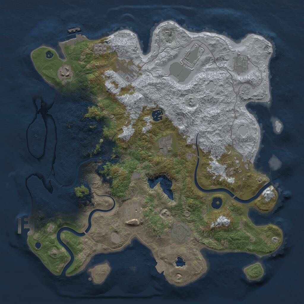 Rust Map: Procedural Map, Size: 4000, Seed: 229798, 16 Monuments