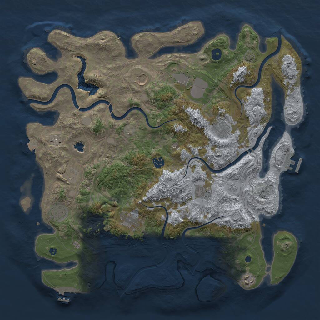 Rust Map: Procedural Map, Size: 4250, Seed: 1269823728, 16 Monuments