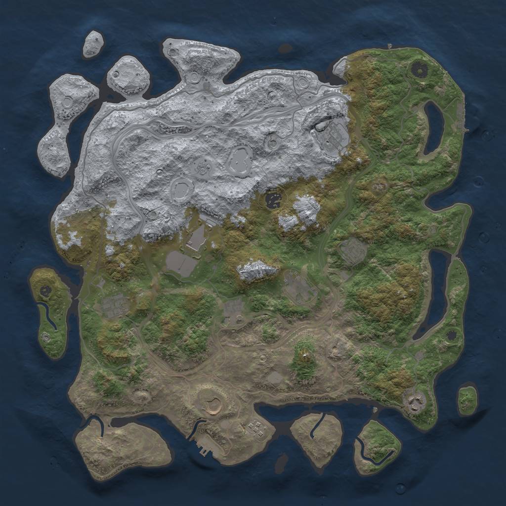 Rust Map: Procedural Map, Size: 4500, Seed: 2085, 19 Monuments